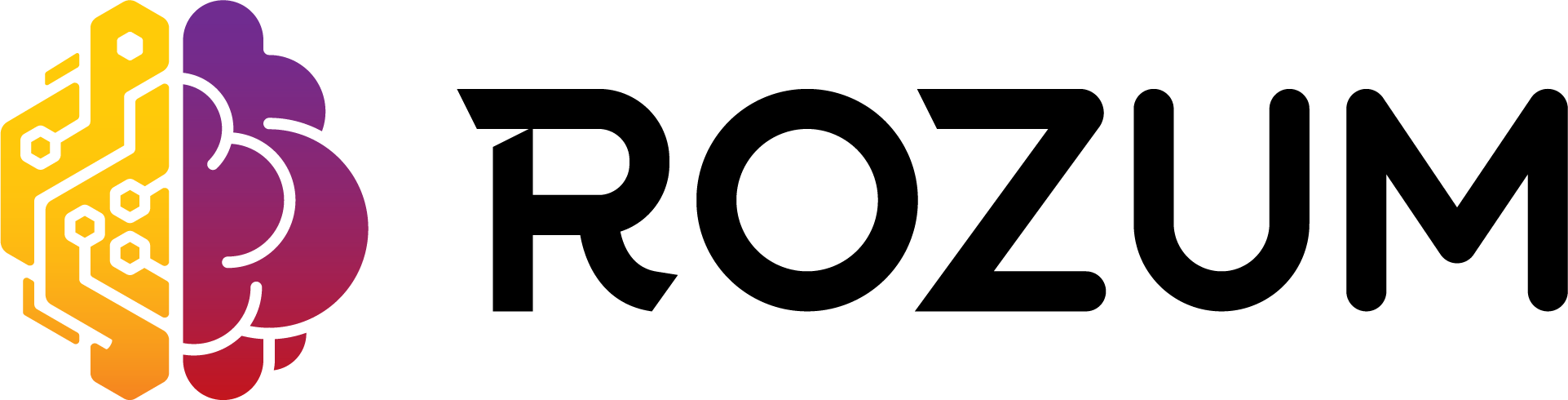 ROZUM - горизонтальний логотип з білим текстом (без плашки)
